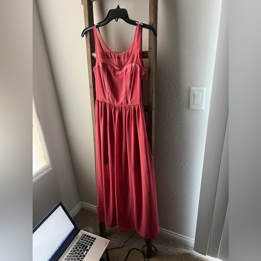 LC Lauren Conrad - coral long dress size 2